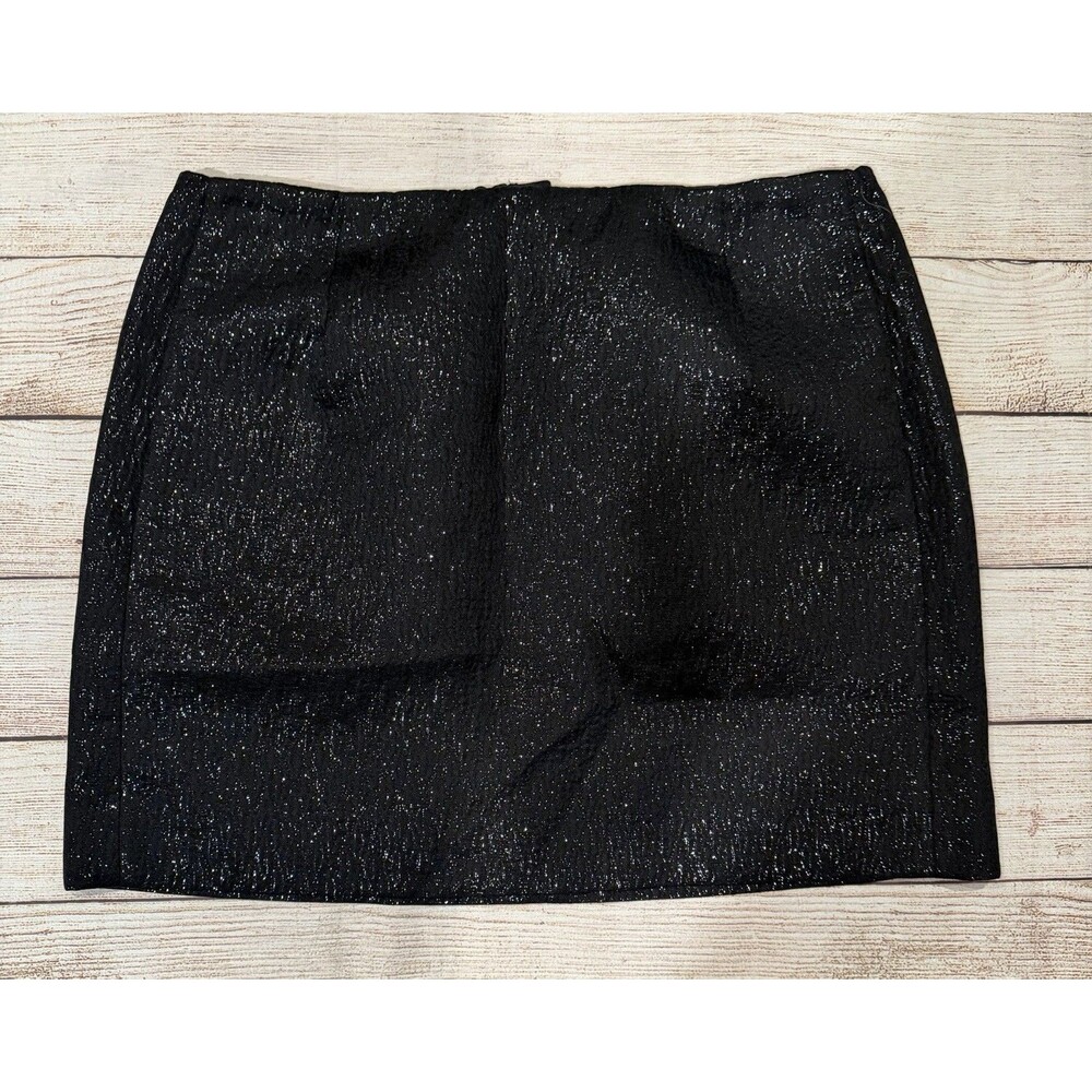 NWT J. CREW Nori Jacquard Silk Blend Metallic Black Skirt, Women's Size 4 $88